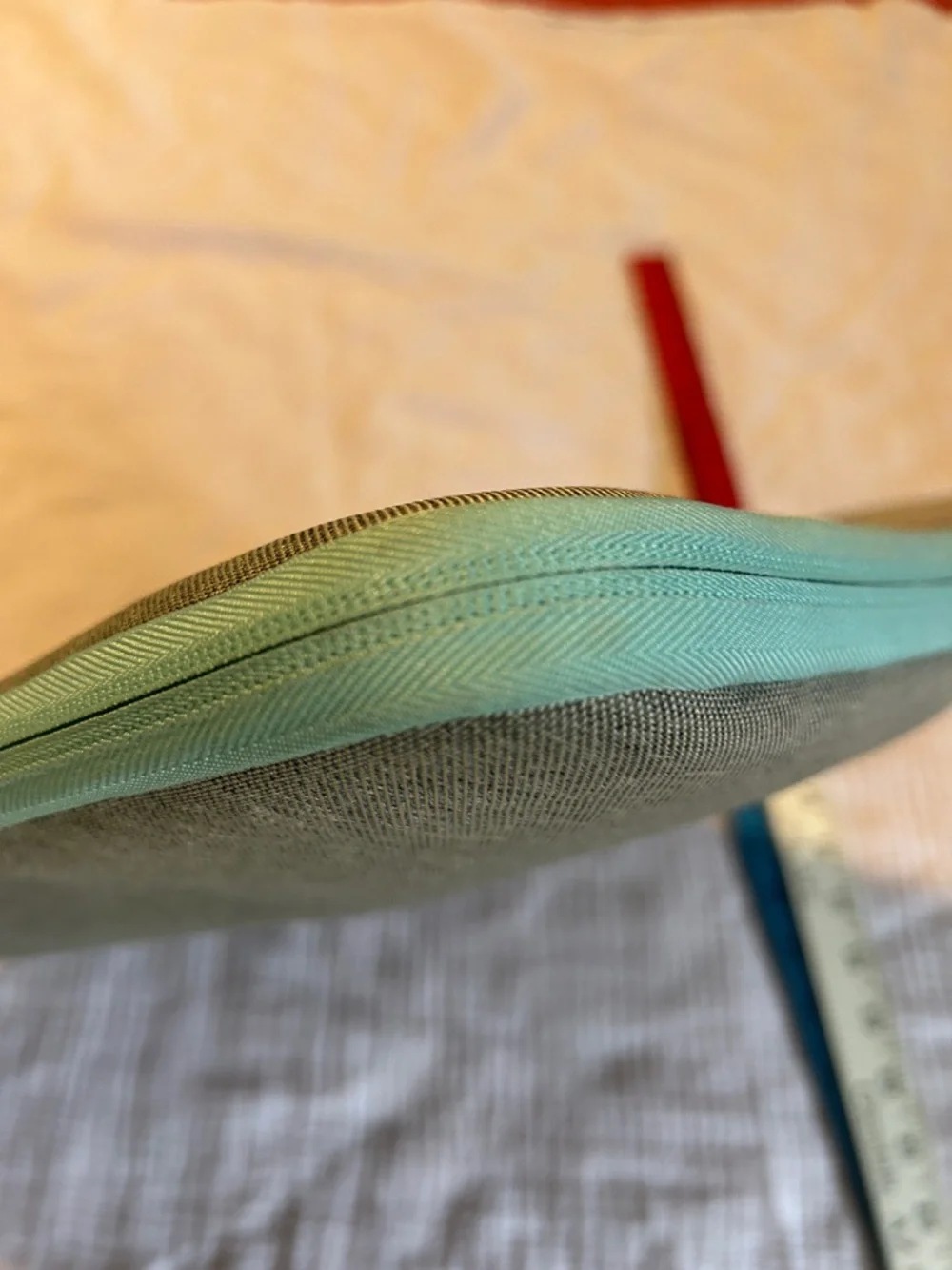 Gray Laptop Sleeve with Aqua Trim